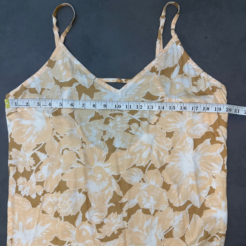 Hurley Caramel Cream Floral Midi Slip Dress - Picture 4 of 5